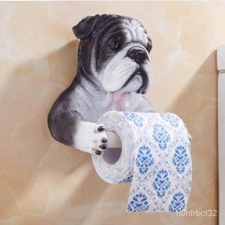 Gray Dog Toilet Paper Holder Toilet Hygiene Resin Tray Free Punch Hand Tissue Box Household Paper To