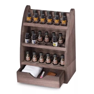 Reversible Essential Oils Bottle 3-tier Rack w/ Drawer & Organizer