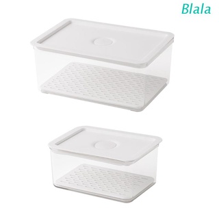 Blala Fruit Vegetable Food Storage Container Plastic Fridge Produce Saver Kitchen Refrigerator Organizer Keeper Basket Fresh Box with Lid and Drain Tray (1)