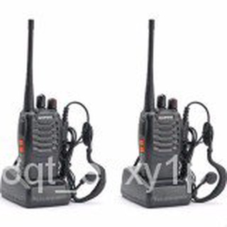 Baofeng BF888S UHF FM Transceiver Walkie Talkie Two-Way Radio set of 2 With Free Two Headset(Black)