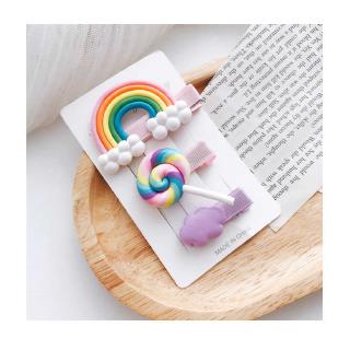 Korean Hair Clip Set Children Girl Rainbow Hairpin Cute Candy Hairclip Colored Cloud Hairpin (7)