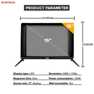 ❄∋HUG Slim LED TV Flat Screen High Definition TV (Screen size 15 Inches) LT15