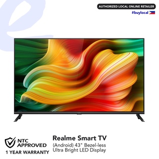 Realme Smart TV (Android) 43" Bezel-less Ultra Bright LED Display 24W Quad Stereo Speakers Dolby Aud