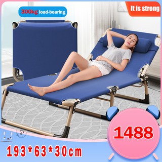 Folding bed 30 * 68 * 193 cm portable enlarged bed surface strong load-bearing blue gary (1)