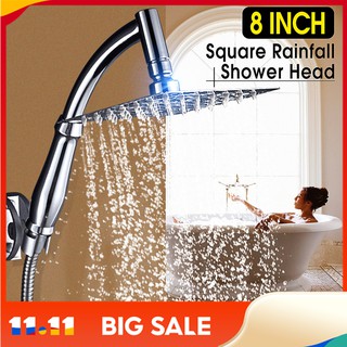 8" Square Shower Head Stainles Steel Chrome Water (1)