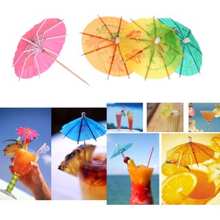 2pcs Umbrella Cake Cocktail Parasol Drink Topper Picks