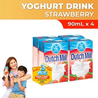 Dutch Mill UHT Yoghurt Drink Strawberry Saverspack 90ml x 4 brick