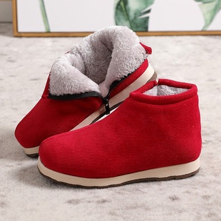 New Puerperal Women Shoes Handmade Ermian Shoes Women's Winter Fleece-Lined Thick Bottom Old-Fashion