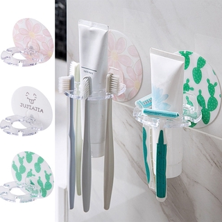 1Pc Plastic Tooth Brush Holder Wall Mounted Toothbrush Holder Tooth Paste Holder Bathroom Storage Organizer