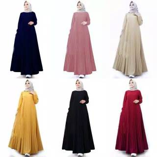 Hyget Maxi Dress Plain Design Multi Color for Women