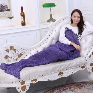 90*50cm Mermaid blankets knitted children sofa blanket
