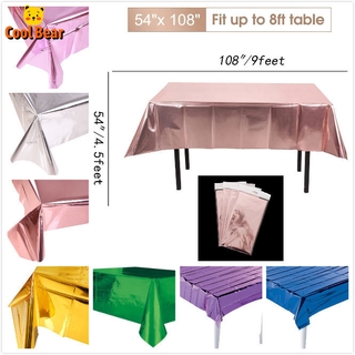 Rose Gold Foil Glitter Tablecloth Table Cover 137*274cm Shiny Plastic Tablecloth Table Cloth Party Tablecovers for Party Table Decoration Birthday Party Need