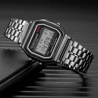 Classic LED Digital Watch Unisex Steel Mens Womens Watches
