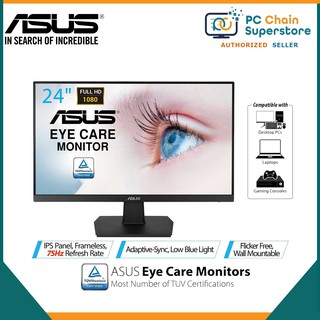 ASUS VA24EHE Eye Care Monitor – 23.8 inch, Full HD, IPS, Frameless, 75Hz, Adaptive-Sync, Low Blue Li (1)
