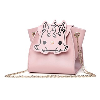JY. Korean Super Cute Unicorn Flip Chain Sling Bag
