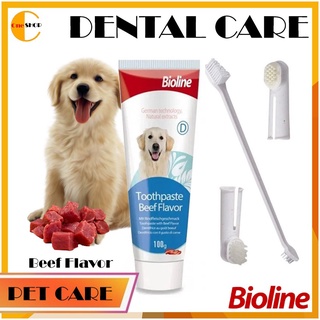 ☇♟Bioline Dental Care Set with Beef Flavor 100g Complete Dental Care Toothpaste & Toothbrush