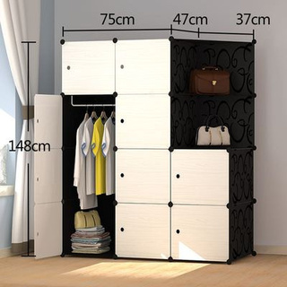 Multi Design Clothes Cabinet DIY Wardrobe Screwless Stackable Multipurpose Modern Design Minimalist