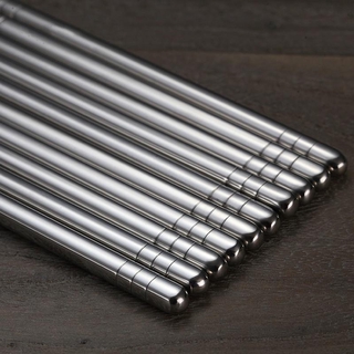5 Pairs/Set Chinese Metal Chopsticks Non-slip Stainless Steel Chop Sticks Reusable Food Sticks Sushi Hashi Baguette