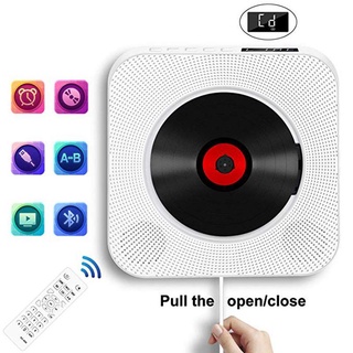 Home Audio Boombox & Remote Control Built-in HiFi Speaker CD Player with Bluetooth Portable Wall