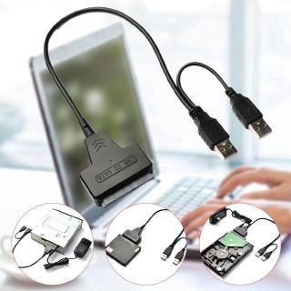 HDD SATA 7+15 Pin 22Pin to USB 2.0 Adapter Cable For 2.5" Hard Laptop Drive N2Z3