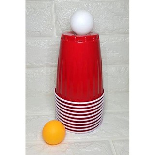 10 pcs Super Good Quality US Kirkland Chinet Big Red Cups with 2 Ping Pong Balls Set Beer Pong Party