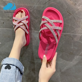 Women's Summer Outdoor Slippers Rhinestone Slippers Fashionable All-Match Beach Sandals
