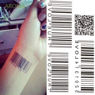 AROMA 5pcs Kids Tattoo Paste Unisex QR Code Arm Tattoo Stickers Temporary Removable Waterproof Body Art Barcode/Multicolor