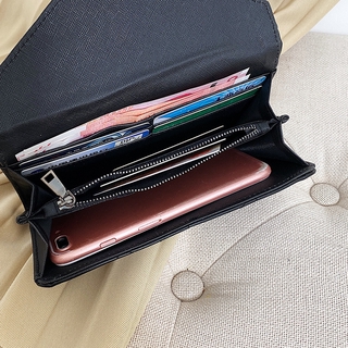 Korean INS Style occident New Fashion Net Red Make to order girl's bagSoft Leather Wallet Long Style for Women Simple Mass Ms. Multi-Function Zip Wallet Leather Wallet Clutch (7)
