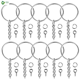 100Pcs Keychain Rings And 100 Pcs Screw Eye Pins Bulk For Crafts
