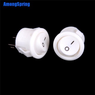 [AmongSpring] 10Pcs 16mm Diameter White Round Boat Rocker Switches Mini 2Pin ON-OFF Switches 3A/250V