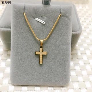 ✴【BY】24k Stainless Steel Gold Plated Cross Pendant Necklace