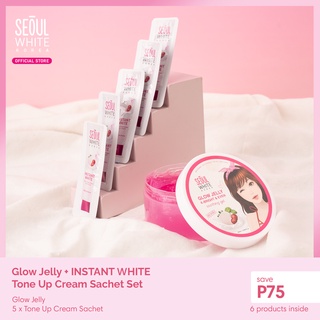 Seoul White Korea GLOW JELLY Soothing Gel 300ml FREE 5 x INSTANT WHITE Tone up Cream Sachet 3g