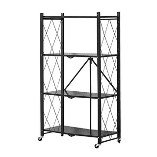 LOCAUPIN Home Decor Rolling Foldable Shelves Display Wardrobe Book Storage Organizer with Wheels (1)