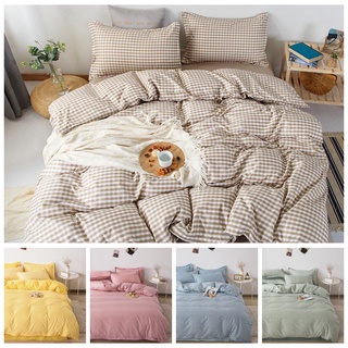 4 in 1 Canadian Cotton Bedding Set Bed Sheet Duvet Cover Pillowcase Double/Queen/King Size