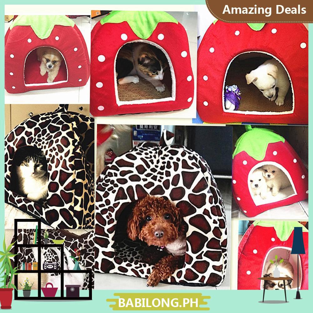 [BBL]- Soft Strawberry Pet Dog Cat House Kennel Doggy Fashion Cushion Basket