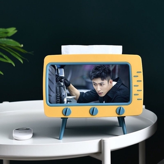 2 in 1 Tissue Box Office Desk Box Creative TV Appearance with Phone Stand Controller Holder For Home Office Automotive (4)