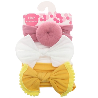 3pcs/Set New Solid Nylon baby headband Bow Headbands For Cute Kids Girls Hair Girls Turban Hairband Children Soft Cotton (8)