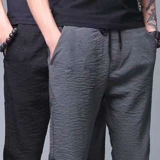 Summer Men's Pants Thin Ice Silk Long Pants Casual Sports Breathable Jogger Pants Business Male Classic Full Length Trousers Plus Size 5XL