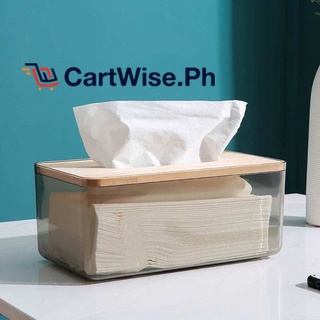Minimalist Wood Tissue Box Transparent Tissue Holder Square Rectangle Facial Tissue