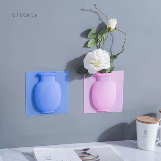 eleomty Creative Rubber Silicone Sticky Flower Wall Hang Vase Container Floret Bottle