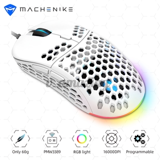 Machenike M610 Wired Gaming Mouse 6400DPI PMW3325 RGB Computer Mouse Programmable Hollow Honeycomb Mice