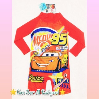 【Ready Stock】✱✑SALE !Cars Lightning McQueen Character Print Over-All Rashguard For Kids Boy swimwear