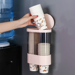 Disposable Cup Dispenser Cup Taker Paper Cup Holder Transparent Wall-Mounted Disposable Cup Storage Rack
