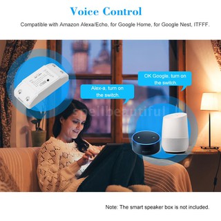 Spell♂Wifi Smart Switch Compatible with Amazon Alexa & for Google Home Timer 10A/2200W Wireless Remo