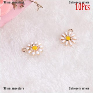 SHINE 10Pcs/Set Enamel Alloy Sunflower Shape Charms Pendant DIY Craft Jewelry Making [15FAPH]