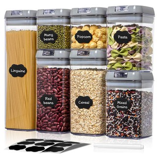 Airtight Food Storage Containers Set - Kitchen & Pantry Organization, Plastic Canisters with Lids