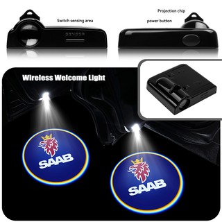 2pcs Car styling Wireless Laser Projector LED Door Welcome Light Ghost Shadow Light For Saab 9-3 9-5 (1)