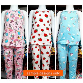 Spaghetti Top and Pajama for Girls Assorted from 0-15 years old Cotton Spandex Comfortable PinkzLyn