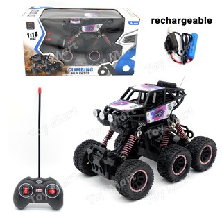 R/C Off Road 6 Wheels Monster Truck w/ Rechargeable Batteries Charger Remote Control Car Play Set