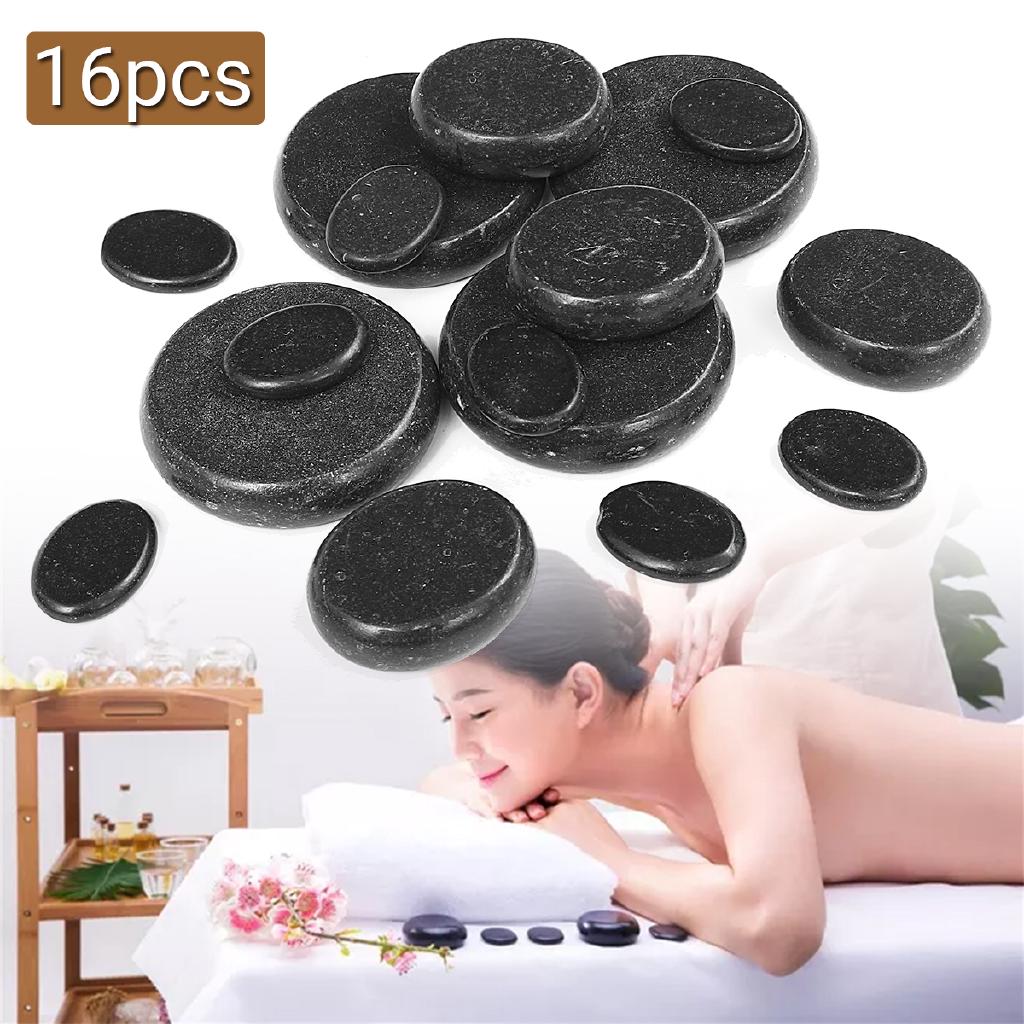 16 Pcs Massage Stones Kit Set Hot Heater Spa Rock Basalt (1)